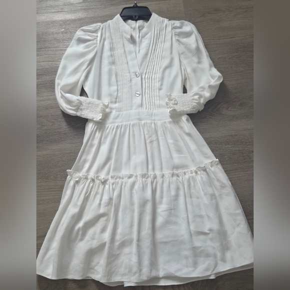 Chic Ivory Long Sleeve Dress - Picture 2 of 5